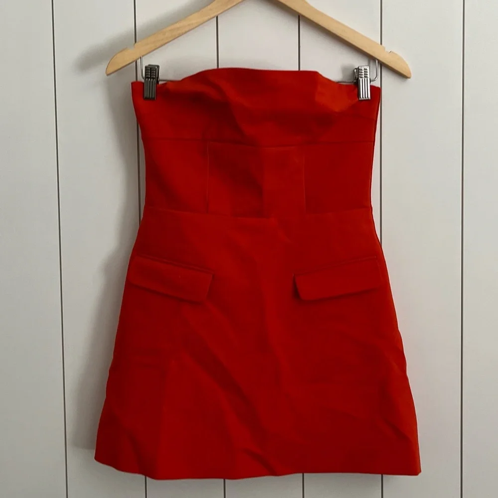 Zara Red Strapless Mini Dress - Picture 7 of 9